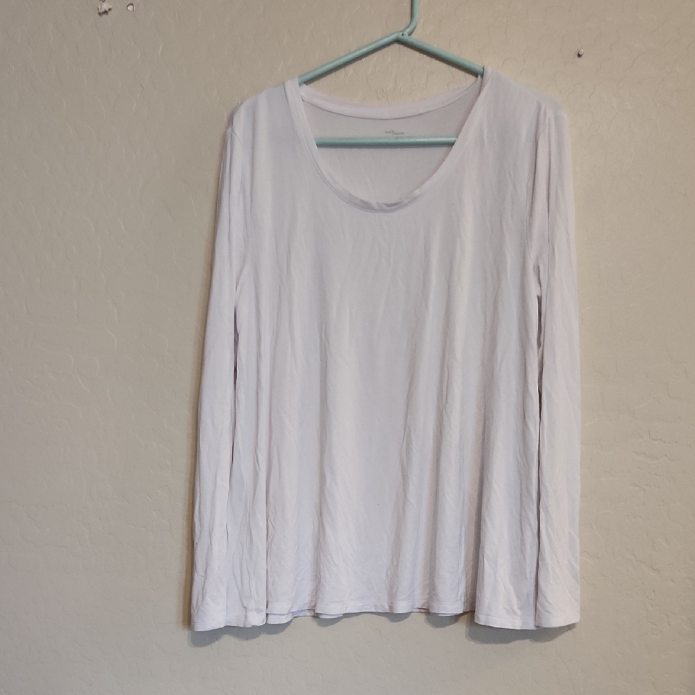 Daily Ritual Classic White Long Sleeve Top